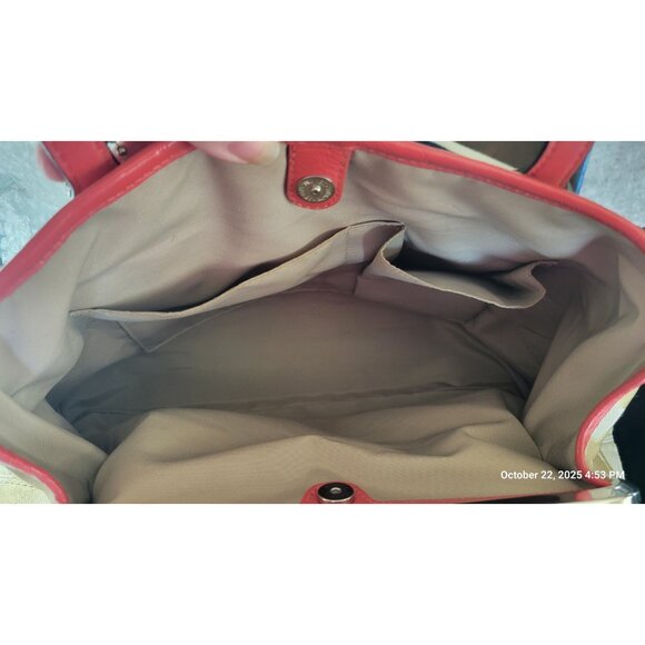 Coach F13533 CarryAll Tan Signature C Pink Trim 3 Section Kisslock Center - Picture 11 of 16